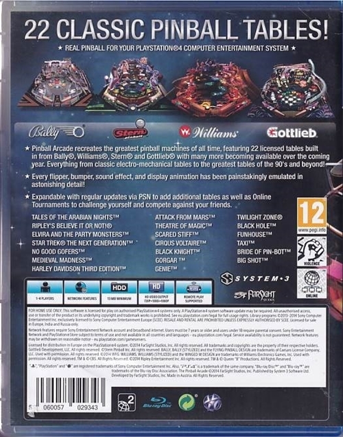 The Pinball Arcade - PS4 (B Grade) (Genbrug)